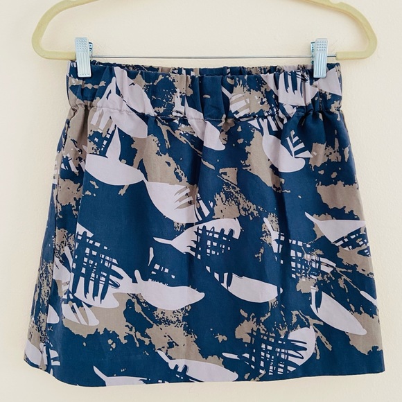 Banana republic abstract print linen blend mini elastic waist skirt - Picture 4 of 7